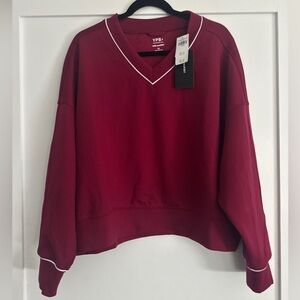 Abercrombie & Fitch YPB Burgundy V-Neck Sweatshirt size XL new with tags
